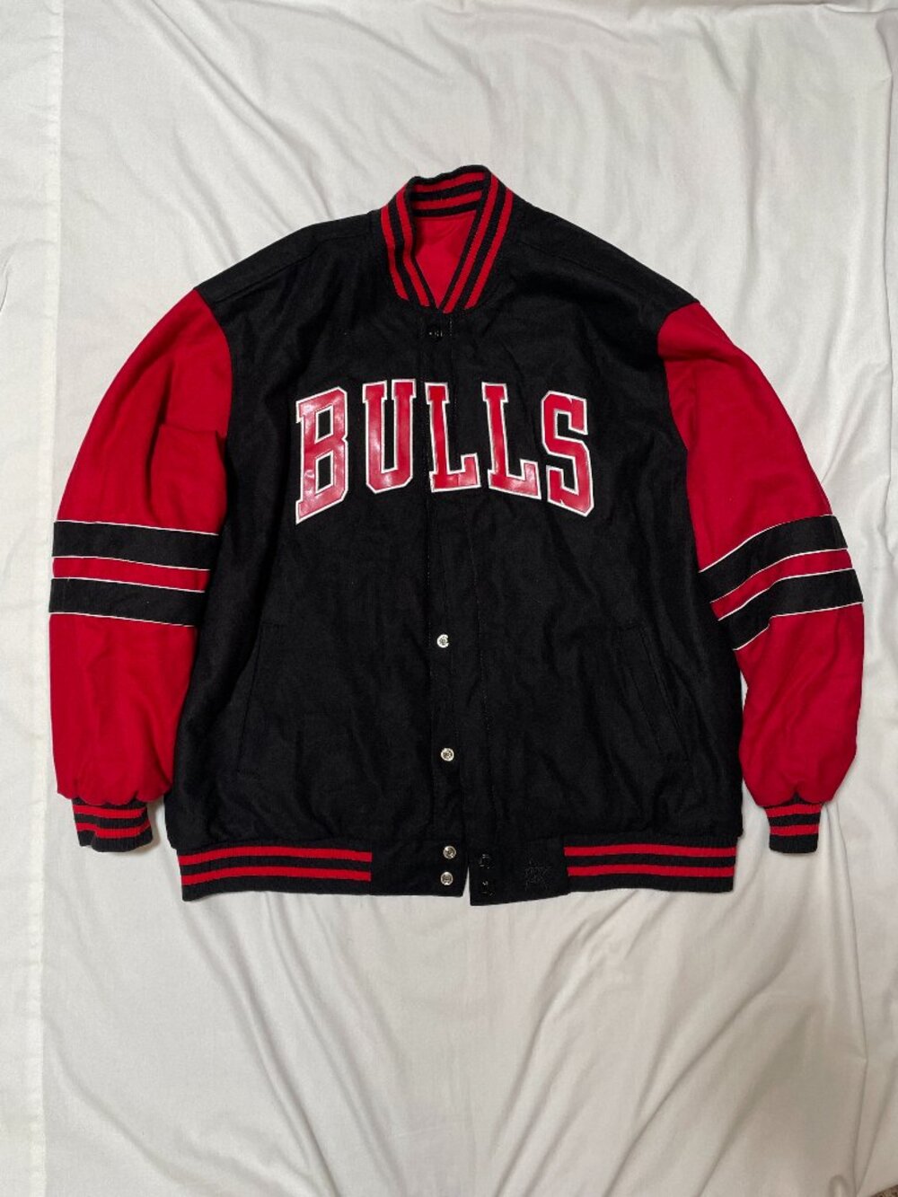 Chicago Bulls Reversible Bomber Jacket Mens 2XL Jeff Hamilton Design